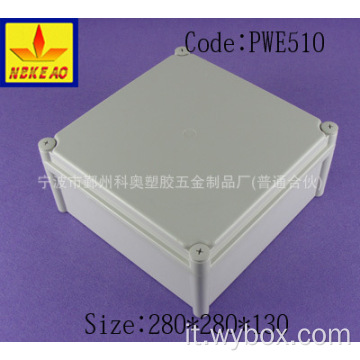 Scatola di recinzione impermeabile custodia impermeabile custodia in plastica personalizzata per elettronica PWE510 con 280 * 280 * 130 mm